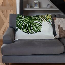 Benjamin Tate Design Green Tropical Foliage Blanket in Natural - Size: 120 cm x 150 cm - thumbnail 2