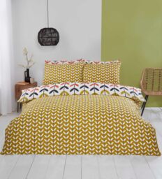 Rapport Home Jules Floral Microfiber Reversible Duvet Cover Set with Pillowcase in Yellow - Size: Double - thumbnail 2