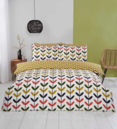 Rapport Home Jules Floral Microfiber Reversible Duvet Cover Set with Pillowcase in Yellow - Size: Double - thumbnail 1