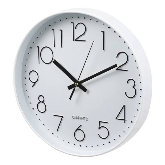 KORVIXA Silent Wall Clock Simple Round Bedroom Kitchen Quartz Clock in White - Size: 100 cm x 100 cm - image 1