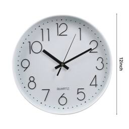KORVIXA Silent Wall Clock Simple Round Bedroom Kitchen Quartz Clock in White - Size: 100 cm x 100 cm - thumbnail 2
