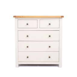 Cabinet Bits Maggiori 5 Drawer Chest of Drawers Brass Knob in Off-White - thumbnail 1