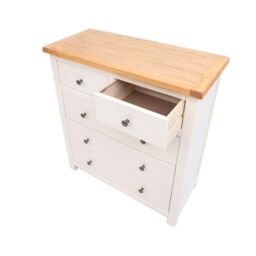 Cabinet Bits Maggiori 5 Drawer Chest of Drawers Brass Knob in Off-White - thumbnail 4