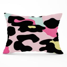 Warren Reed - Designer Colourful Leopard Print Cushions in Pink - Size: 60 cm x 60 cm - thumbnail 1
