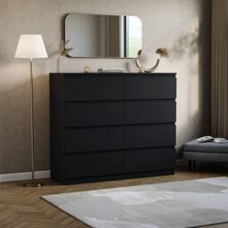 HD Designs Denver 8 Drawer Chest of Drawers Storage Bedroom Furniture in Black