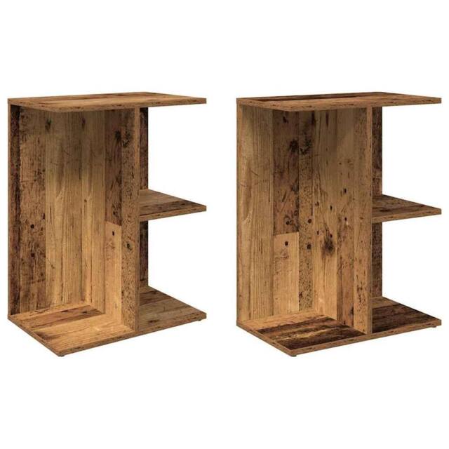 Berkfield Home Bedside Tables 2 pcs Old Wood 46.5x29x61 cm Engineered Wood in Brown - image 1