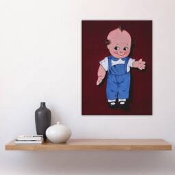 "Artery8 Retro Boy Kewpie Deer Acres Fun Park Margolies Wall Art Poster Print in Red - Size: W18"" x H24""" - thumbnail 4