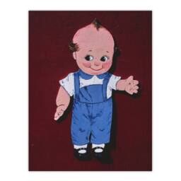 "Artery8 Retro Boy Kewpie Deer Acres Fun Park Margolies Wall Art Poster Print in Red - Size: W18"" x H24""" - thumbnail 1