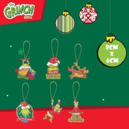 VFM e-Store Grinch Christmas Tree Hanging 3D Decoration 8cm x 6cm X 6 Pack - Size: 8 cm x 6 cm - thumbnail 2