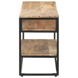 Berkfield Home TV Cabinet 130x30x45 cm Rough Mango Wood in Brown - Size: 130 x 30 x 45 cm - thumbnail 3