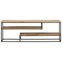 Berkfield Home TV Cabinet 130x30x45 cm Rough Mango Wood in Brown - Size: 130 x 30 x 45 cm - thumbnail 2