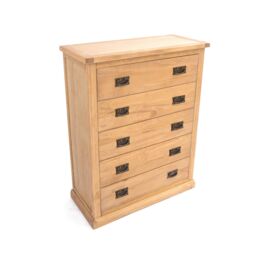 Cabinet Bits Lucca 5 Drawer Chest of Drawers Bras Drop Handle in Light Brown - thumbnail 4