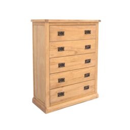 Cabinet Bits Lucca 5 Drawer Chest of Drawers Bras Drop Handle in Light Brown - thumbnail 3