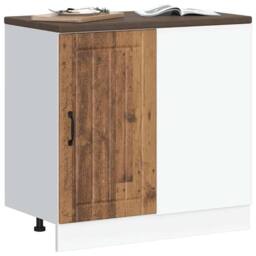 Berkfield Home Sink Base Cabinet Lucca Old Wood Engineered Wood in Brown - thumbnail 3