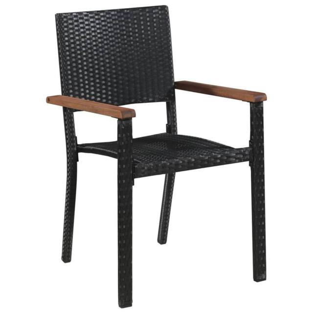 Berkfield Home Beautiful 9 Piece Outdoor Dining Set Poly Rattan & Acacia Wood Black - image 1