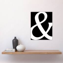 "Artery8 And Ampersand Symbol Black White Minimal Design Wall Art Print - Size: W12"" x H16""" - thumbnail 4