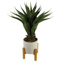 Leaf Artificial Yukka Tropical House Plant Plastic Pot 55cm Faux House Plants Botanik in Green - thumbnail 5