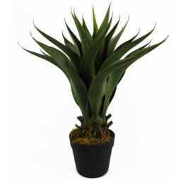 Leaf Artificial Yukka Tropical House Plant Plastic Pot 55cm Faux House Plants Botanik in Green - thumbnail 1