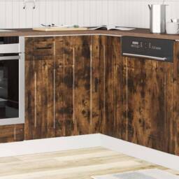 Berkfield Home Kitchen Corner Base Cabinet¬†Porto Smoked Oak Engineered Wood in Brown