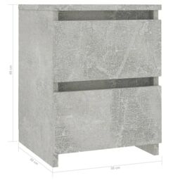 Berkfield Home Bedside Cabinet Concrete Grey 30x30x40 cm Engineered Wood - Size: 30 x 30 x 40 cm - thumbnail 6