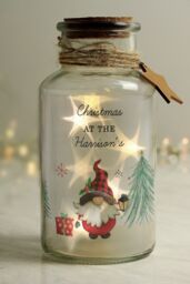 Personalised Memento Company Personalised Gonk Christmas Scene Glass Jar in Clear - thumbnail 3