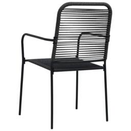 Berkfield Home 5 Piece Garden Dining Set Cotton Rope & Steel Black - thumbnail 8