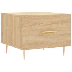 Berkfield Home Decorative Coffee Table Sonoma Oak 50x50x40 cm Engineered Wood in Light Tan - Size: 50 x 50 x 40 cm - thumbnail 3