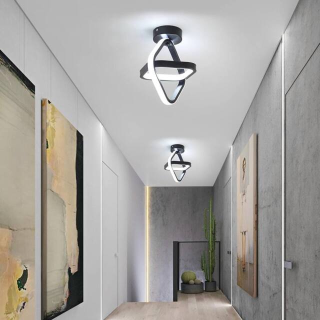 Goeco Modern LED Ceiling Light, 22W, Black, for Living Room, Bedroom, 6500 K in Black - image 1