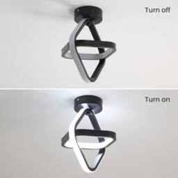Goeco Modern LED Ceiling Light, 22W, Black, for Living Room, Bedroom, 6500 K in Black - thumbnail 6