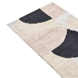 Wyld and Coco Beige Cotton Bath Mat 60 x 90 cm - Modern Geometric - Size: 1600mm x 900mm - thumbnail 3