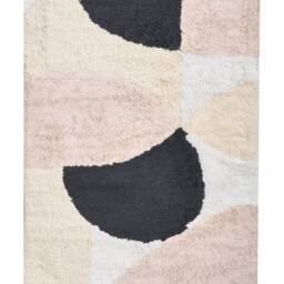 Wyld and Coco Beige Cotton Bath Mat 60 x 90 cm - Modern Geometric - Size: 1600mm x 900mm - thumbnail 2