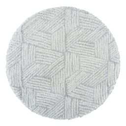 Livabliss Cloudy Shag-Geometric Grey Beige Soft Plush Pile Living Bedroom Rug - Size: 160 cm diameter - thumbnail 2