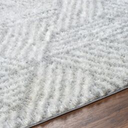 Livabliss Cloudy Shag-Geometric Grey Beige Soft Plush Pile Living Bedroom Rug - Size: 160 cm diameter - thumbnail 7