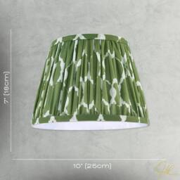 Happy Homewares Modern Olive Green Pleated Cotton Fabric Lamp Shade with Wavy Design - Size: 10 inches - thumbnail 7