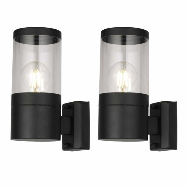 First Choice Lighting Set of 2 Storm - Black IP44 Outdoor Wall Lights - image 1
