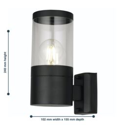 First Choice Lighting Set of 2 Storm - Black IP44 Outdoor Wall Lights - thumbnail 6
