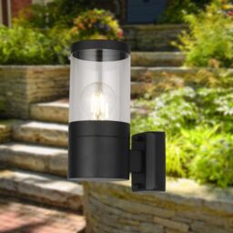 First Choice Lighting Set of 2 Storm - Black IP44 Outdoor Wall Lights - thumbnail 4