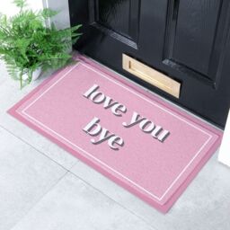 Artsy Mats Love You Bye Doormat (70 x 40cm) in Pink - Size: 40 cm x 70 cm - thumbnail 1