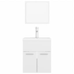 Berkfield Home Elegant Bathroom Furniture Set High Gloss White Engineered Wood - thumbnail 6