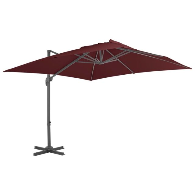 Berkfield Home Cantilever Umbrella with Aluminium Pole Bordeaux Red 400x300 cm - image 1