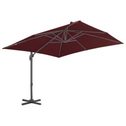 Berkfield Home Cantilever Umbrella with Aluminium Pole Bordeaux Red 400x300 cm - thumbnail 2