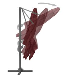 Berkfield Home Cantilever Umbrella with Aluminium Pole Bordeaux Red 400x300 cm - thumbnail 5