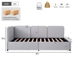 Matteo Grey Velvet Ottoman Single Daybed with Storage - 90 x 190 cm - thumbnail 7