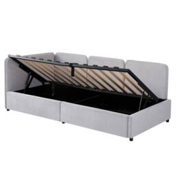Matteo Grey Velvet Ottoman Single Daybed with Storage - 90 x 190 cm - thumbnail 8