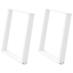 Berkfield Home vidXL Dining Table Legs U-Shaped 2 pcs White 70x(72-73) cm Steel - thumbnail 2