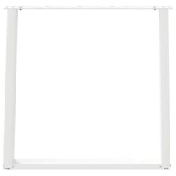 Berkfield Home vidXL Dining Table Legs U-Shaped 2 pcs White 70x(72-73) cm Steel - thumbnail 5
