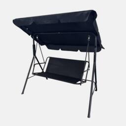 OHS Garden Swing Chair Outdoor Hanging Seat 3 Seater Bench Sun Shade in Black - thumbnail 4