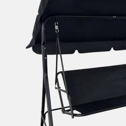 OHS Garden Swing Chair Outdoor Hanging Seat 3 Seater Bench Sun Shade in Black - thumbnail 5
