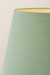 ValueLights Morrigan Scallop Linen Shade Wooden Scallop Shelf Tripod Floor Lamp in Green - thumbnail 4