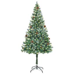 Berkfield Home Elegant Artificial Christmas Tree with Stand Green 180 cm PVC and - thumbnail 1